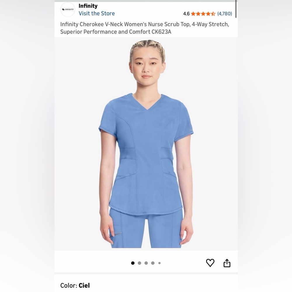 Cherokee Infinity Scrub Top XXS